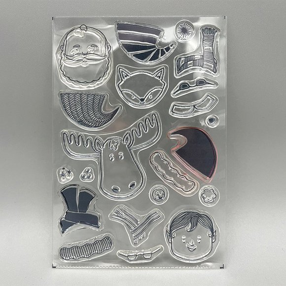 Stampin Up "Jolly Friends" Stamp Set – Moose Fox Elf Santa Hat Scarf Christmas - Picture 2 of 3